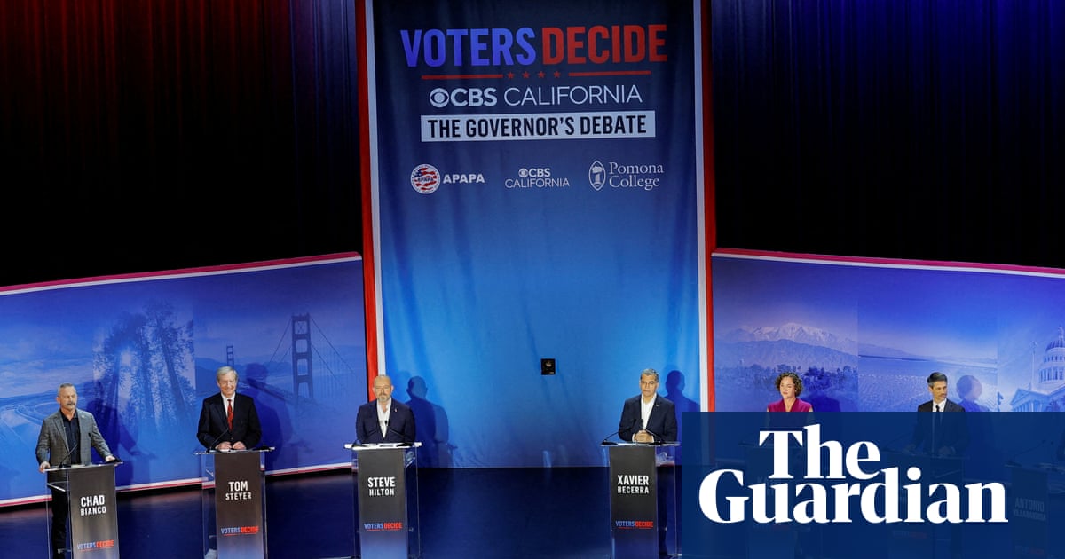 California gubernatorial frontrunners face off in high-stakes debate as early voting gets underway