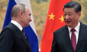 Russian President Vladimir Putin attends a meeting with Chinese President Xi Jinping in Beijing, China last month.