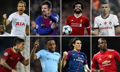Clockwise from top left: Harry Kane, Lionel Messi, Mohamed Salah, Besiktas defender Pepe, Paul Pogba, Edinson Cavani, Raheem Sterling and Roma’s Diego Perotti are all through to the last 16.