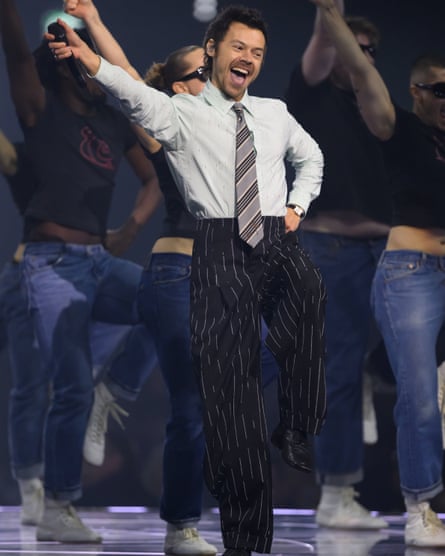 Harry Styles performs live on stage during The BRIT Awards 2026 at Co-op Live on 28 February 2026 in Manchester, England. (Photo by Karwai Tang/WireImage)