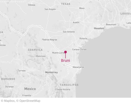Locator map for Bruni, Texas.