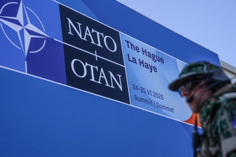 A member of the security forces is on duty outside the venue of the North Atlantic Treaty Organization (Nato) summit in The Hague, the Netherlands.