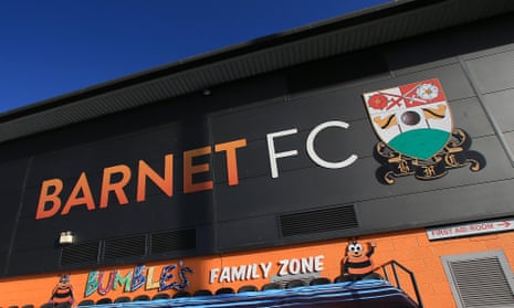 A view inside Barnet’s stadium, The Hive, last month.