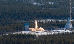 A rocket launches from Esrange Space Center
