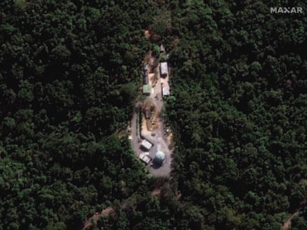 Zoomed-in view of a radar station on Great Coco island