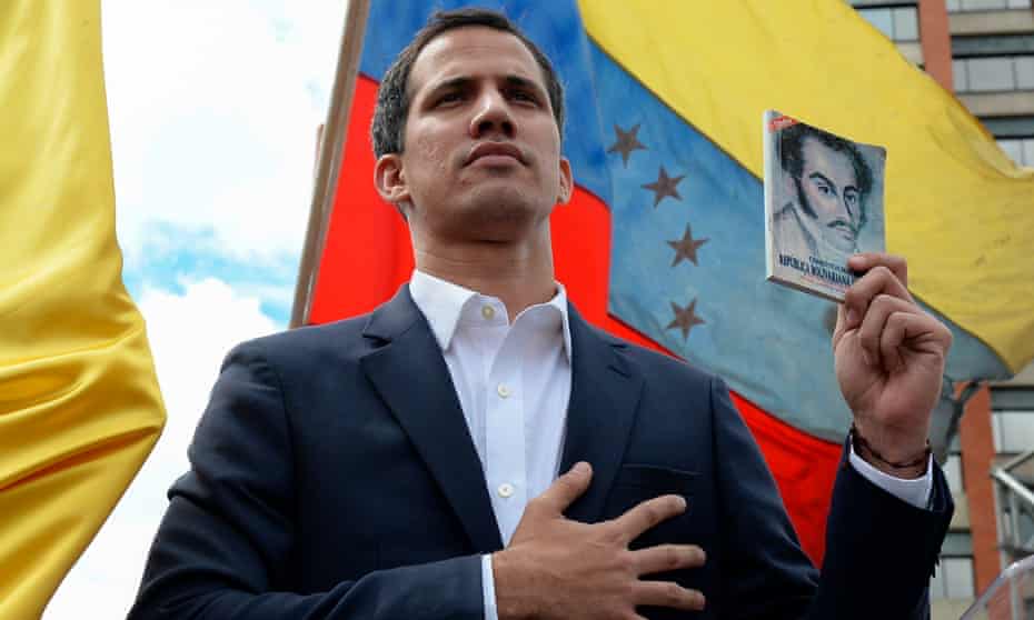Juan Guaido declares himself “acting president” during a rally against leader Nicolas Maduro.