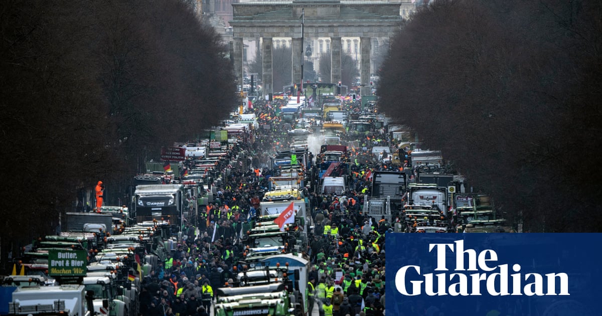 Tractors shut down roads in Berlin in protest against greener farming policies – video | World news