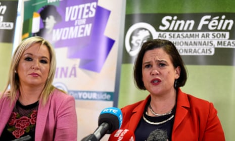 The Sinn Féin president, Mary Lou McDonald, and her deputy, Michelle O’Neill