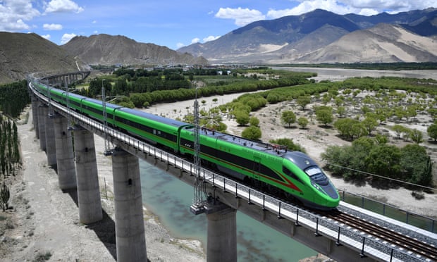 A Fuxing bullet train in southwest China’s Tibet Autonomous Region