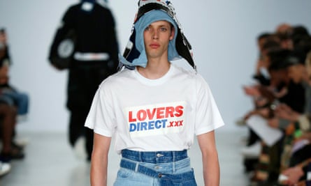 Christopher Shannon’s Lovers Direct T-shirt, on the catwalk this year.