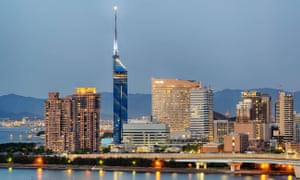 Night view of Fukuoka city and tower