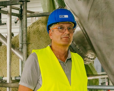 Stefan Scherer in blue hard hat and hi-viz