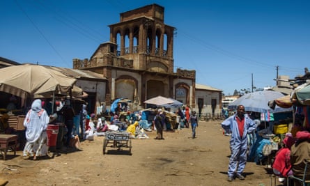 Medebar market in Asmara – a shopkeeper said he earned around 800 nafka (£34) a month.