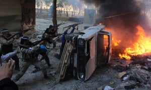 Free Syrian Army fighters in Aleppo