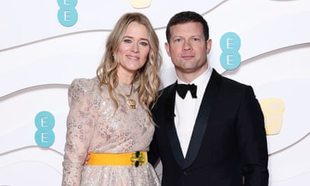 Edith Bowman with Dermot O’Leary at the 73rd Baftas