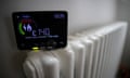 An energy smart meter on a radiator