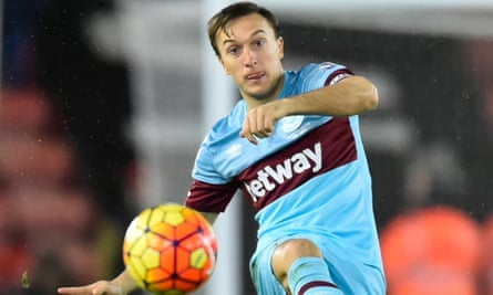 Mark Noble made his 350th appearance for West Ham against Southampton.