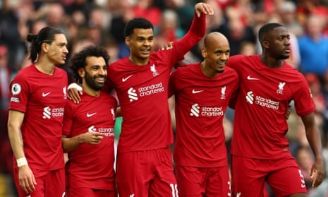 Liverpool players are smiling again.