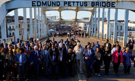 President Joe Biden participates in the commemoration of the 58th anniversary of ‘Bloody Sunday’ in Selma, Alabama, on Sunday.
