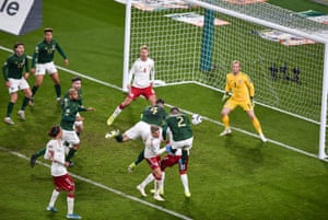 Matt Doherty heads home a late equaliser for Republic of Ireland against Denmark.