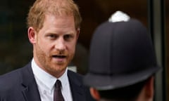 The Duke of Sussex and back of police officer's head in foreground