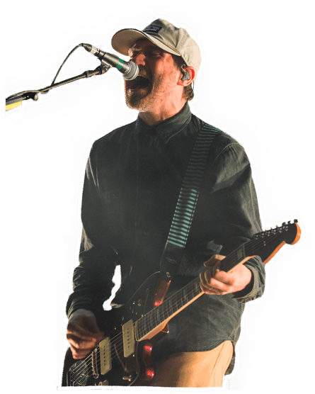 Jesse Lacey of Brand New, on stage