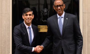 Rishi Sunak (left) and Paul Kagame outside No 10 in April.