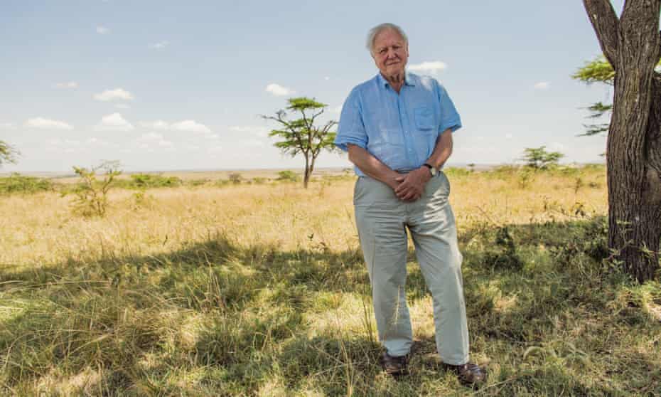 The clock is ticking for planet Earth … Attenborough in the Maasai Mara, Kenya.