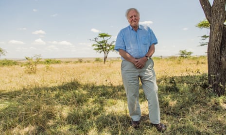 The clock is ticking for planet Earth … Attenborough in the Maasai Mara, Kenya.