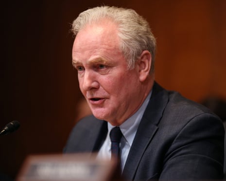 Chris Van Hollen, Democratic senator for Maryland, makes a statement during a Senate committee hearing on Capitol Hill 12 May 2026.