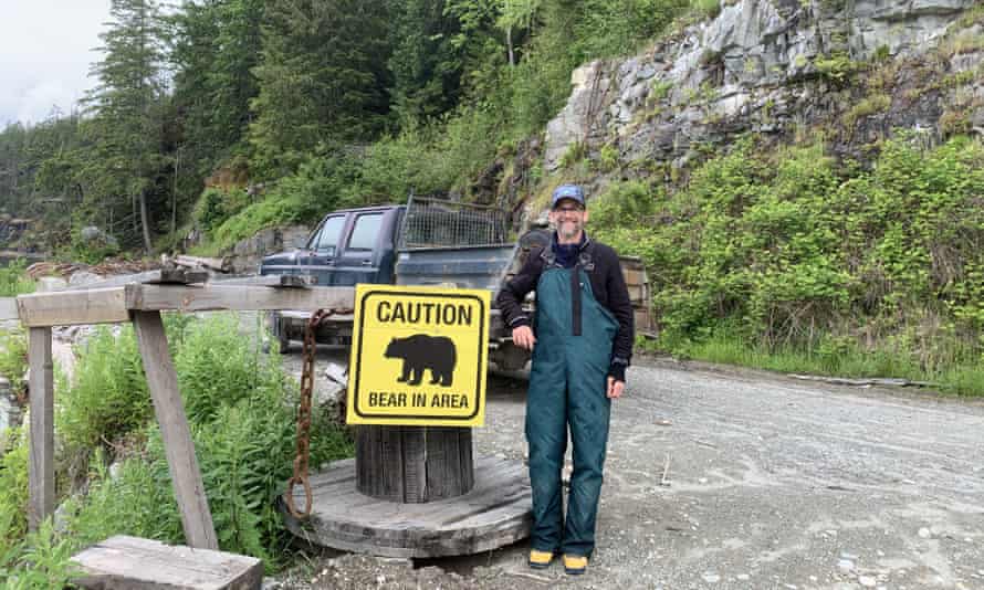 Colin Dowler at the logging camp at Mount Doogie Dowler.
