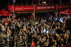 Fans attend a performance by Saul at the Iron Horse Saloon during the Sturgis Motorcycle Rally, in Sturgis, South Dakota.