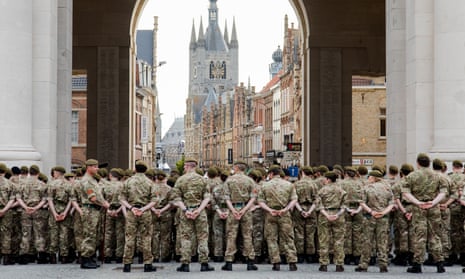 British soldiers in Belgium to mark the 100th anniversary of Passchendaele.