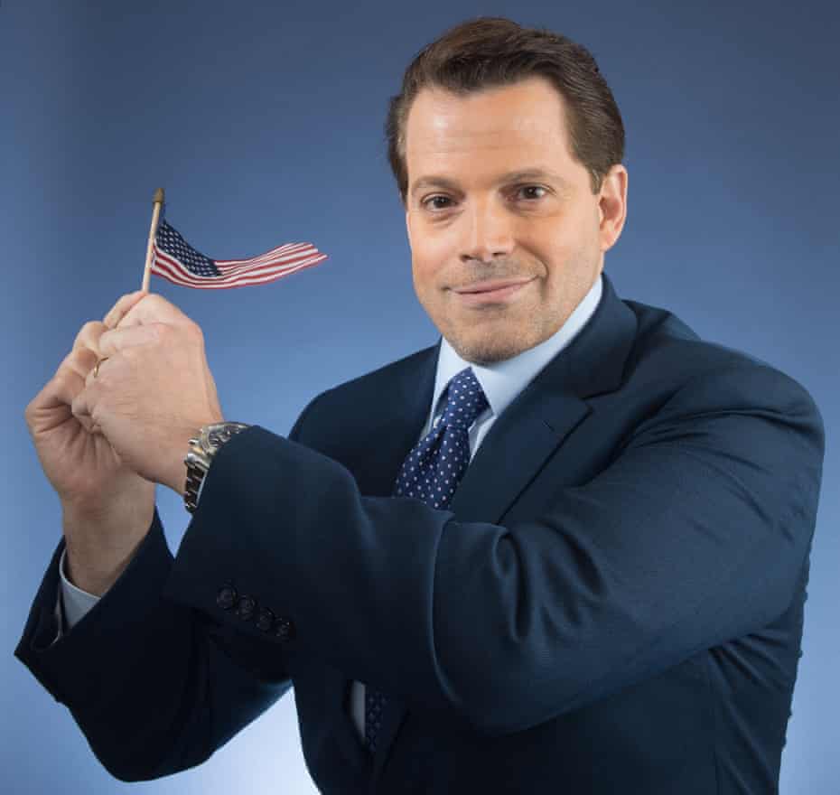 Anthony Scaramucci, former White House communications director, with tiny US flag, photographed in New York in May 2018