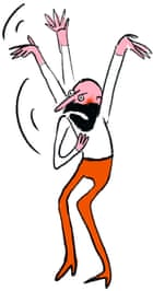 Illustration of a man raising his hands