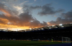 A general view of the action at the King Power Stadium as Leicester City beat Everton 2-0