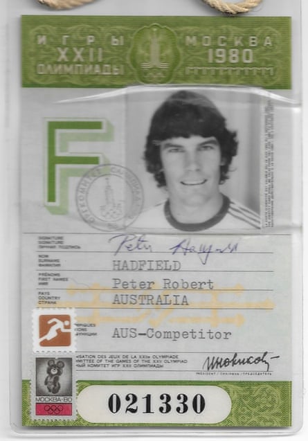 Peter Hadfield’s accreditation pass from the 1980 Moscow Olympics.