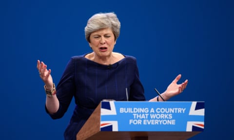 Theresa May in full flow at Conservative conference