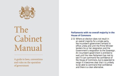 The Cabinet Manual, a guide to the operation of government from October 2011