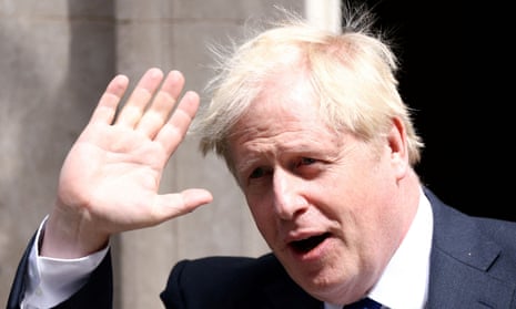 Boris Johnson outside Downing Street in July 2022.