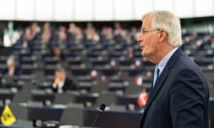 Michel Barnier speaking to the European parliament.