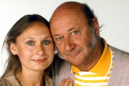 Angela Pleasence with her father, Donald Pleasence, in 1982.