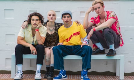 (L-R): Josh Heuston, Asher Yasbincek, Brodie Townsend and Bryn Chapman Parish in the new Heartbreak High.