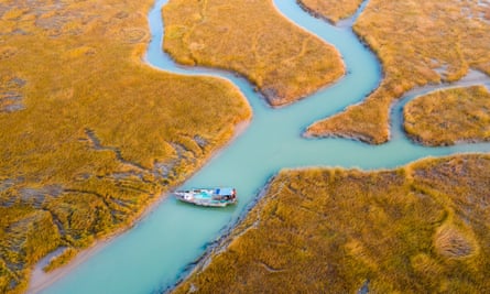 The Yellow River estuary, Shandong province, China.