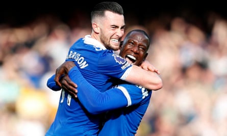Jack Harrison celebrates his goal against Bournemouth with Abdoulaye Doucouré.