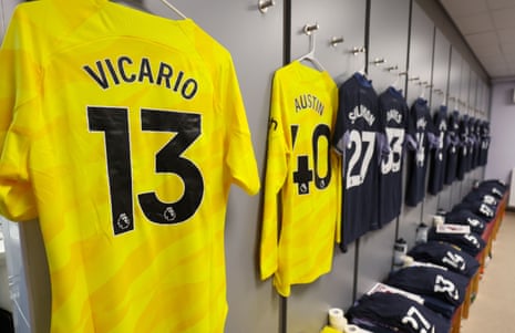 A peek inside the visitors’ dressing-room at Turf Moor, where Burnley host Tottenham Hotspur.