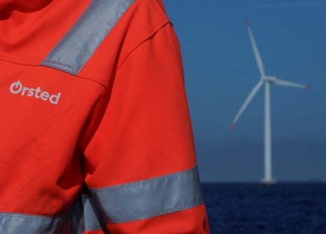 An employee at an Orsted's offshore wind farm