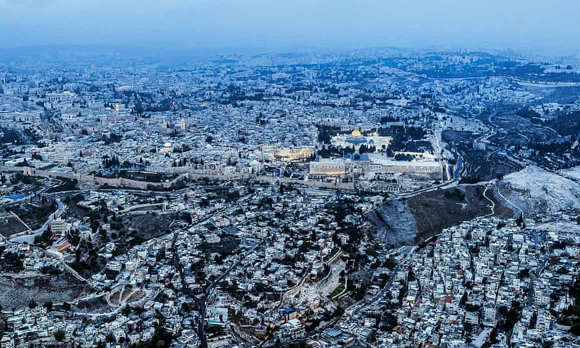 Overhead view of Jerusalem and its Old City