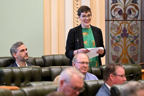 The member for South Brisbane, Amy MacMahon, at Queensland parliament in Brisbane.