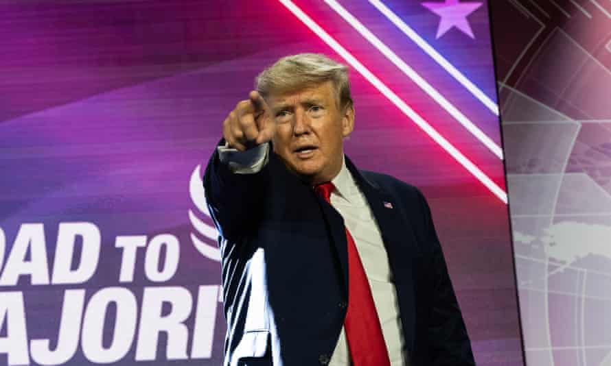 Donald Trump speaks at the Faith and Freedom Coalition’s Road to Majority conference in Nashville, Tennessee, on 17 June.